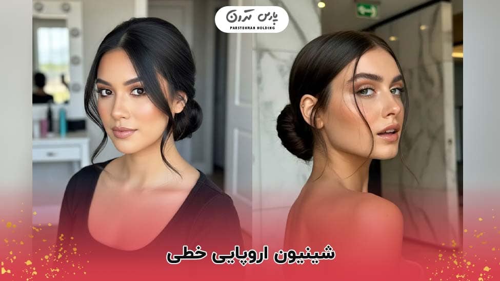 sleek lined european chignon شینیون اروپایی خطی